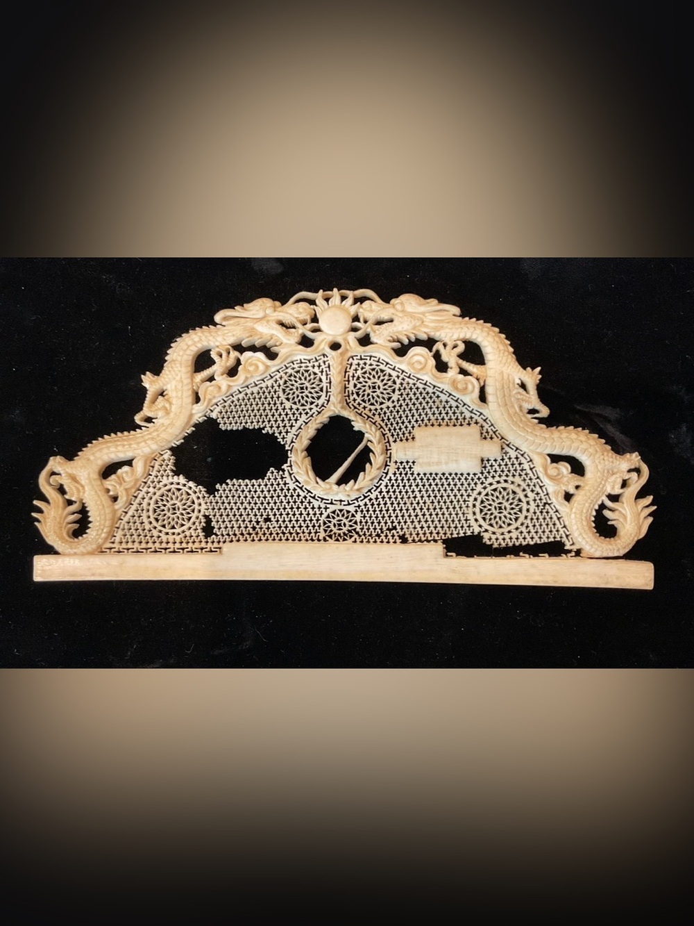 Intricately Carved Vintage Bone Dragon Accent Piece AS-IS